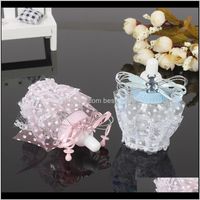 Wholesale Wrap Event Festive Supplies Home Garden Drop Delivery Feedershaped With Bowknot Lace Baptism Christening Gift Box Baby Shower Birthday P