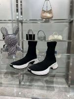 Wholesale SPEED3 socks shoes black Half high tube boots men and women high top knit Slip On overshoes without box