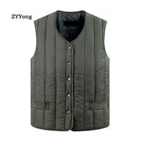 Wholesale Vest Men New Autumn Winter Warm Cold Protection Sleeveless Jacket Waistcoat Fashion Casual Navy Blue Down Feather Coat H0106