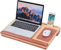 Wholesale Laptop Lap Desk Lap Desk for laptop with Mouse Pad PU Leather Wrist Pad Heat Dissipation Home Office Student Use as Computer Laptop Stand Book Tablet Brown
