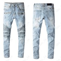 Wholesale Men s Jeans Fashion Modern Preppy Style Light Color Ripped Denim Pants Men Trendy Letter Pattern High Quality Trousers