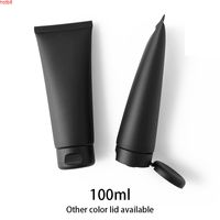 Wholesale 100ml Matte Black Empty Squeeze Bottle g Cosmetic Container Body Cream Lotion Travel Package Plastic Soft Tube good qty