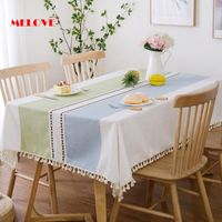 Wholesale Table Cloth Linen Tablecloth Cotton Wrinkle free And Fade proof Waterproof Oilproof Thick Rectangular Covers Home Dining Tea