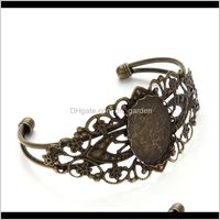 Wholesale Bracelets Jewelry1 Bangle Mm Oval Blanks Trays Bezel Antique Bronze Brass Jewelry Cabochon Cameo Bracelet Blank Findings F3081 Drop