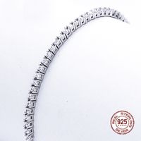 Wholesale Pure silver material jewelry cm Tennis bracelet mm zirconia Anniversary gift Real Sterling Bangle Bracelets