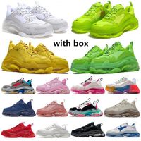 Wholesale Newest Crystal Bottom w Women Mens Casual Shoes Dad Platform Trainers Balanciagas triple s Sneaker Designer Flat Sneakers Size Vintage