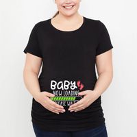 Wholesale Pregnancy Announcement Shirt Baby Now Loading Pls Wait Cute Maternity Short Sleeve T Mom TShirt Clothes Women s T Shirt