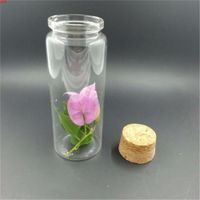 Wholesale 150ml Clear Glass Storage Jars Bottle Vial Container Wishing with Cork Stopper DIY Home Decor Wedding Gift Pack lotgood qty