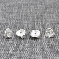 Wholesale Stud Pairs Sterling Silver Daisy Flower Ear Nuts Round Earring Backs Stoppers For Jewelry Making