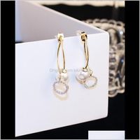 Wholesale Ins Fashion Designer Front Back Double Sided Luxury Rhinestone Diamonds Pearl Earrings For Woman Girls Epwvk Vhaea