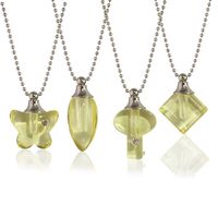 Wholesale Pendant Necklaces Yellow Crystal Bottle Necklace Perfume Essential Oil Keep Openable Small For Women