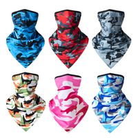 Wholesale Breathable Face Protection Mask Neck Sleeve Ice Silk Sunscreen Hanging Ear Triangle Scarf Summer Outdoor Riding Turban