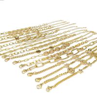 Wholesale BC1283 Fashion K Gold Plated Zircon CZ Micro Pave Curb Cuban Paperclip Safety Pin Link Chain Adjustable Bracelets for Women