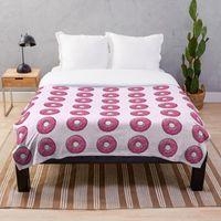 Wholesale Blankets Pink Sprinkled Donut Throw Blanket Printing Soft On Home Sofa Bedding Portable Adult Travel Cover
