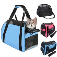 Wholesale Breathable Carriers Portable Pet Bag Pink Dog Carrier Bags Soft Sided Blue Cat Outgoing Travel Pets Handbag Car Seat Covers