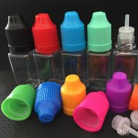 Wholesale 10ml ml empty vape dropper pet eye bottles transparent square unicorn plastic bottle for e liquid with colors childproof Screw Cap