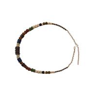Wholesale Trendy Handmade Natural Wooden Beaded Necklace Multi Color Disc Beads Wood Necklac For Women Fashion Jewelry