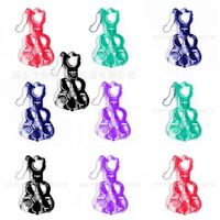 Wholesale Keychain Finger Bubble Fidget Toy Guitar Sensory Silicone Board Game Tie Dyed Key Ring Novelty Simple Toys Kids Adult Bag Pendant G53KS1G
