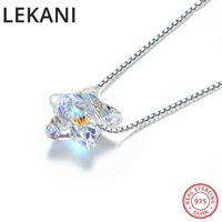 Wholesale Designer Necklace Original Crystals From Swarovski Star Bead Pendant Simple Trendy Collars Real S925 Silver Fine Jewelry For Women Girls