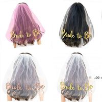 Wholesale newGlitter Bride To Be Wedding Veil Bridal Veils double layers for Bridal Shower Party Decorations Accessories EWF6124