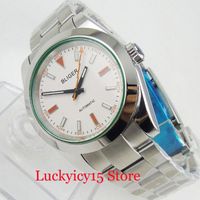 Wholesale High Quality Fashion Design mm White Dial Polished Automatic Men s Watch With Flash Hand Auto Date Wristwatches