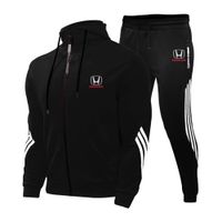 Wholesale Honda car printing zipper suit stitching hoodie mens cardigan spring autumn hooded track field sportswear sports casual pants