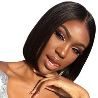 Wholesale 8 inch Short Straight Bob Wigs Brazilian Lace Front Human Hair Wig for Women Density Remy High Quality