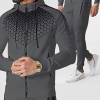 Wholesale Running Sets Men D Plaid Sports Gentlemen Jacket Men Set Tracksuit Street Fashi Trend Fashion Stand up Collar Zipper Sportswear Suit