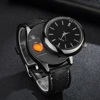 Wholesale Wristwatches Men s Watch Quartz Lighter Rechargeable Replace Heating Wire Gift High Quality The Latest Listed Man Clock F779