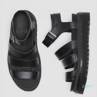 Wholesale Luxury designer gladiator sandals women black summer causal shoes comfortable genuine leather buckle platform martins sandal size