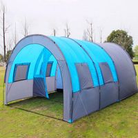 Wholesale Tents And Shelters Large Camping Tent Waterproof Fiberglass Pole People Family Tunnel Equipment Outdoor Mountaineering Party