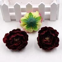 Wholesale 100pcs cm Cheap Artificial Silk Peony Flower Heads For Wedding Home Decoration DIY Corsage Wreath Craft Fall Vivid Fake Flowers V2