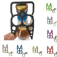 Wholesale Self Defense Multi Function Mental Cat Car Keychains Bottle Opener Creative Wrench Broken Window Key Chain Fashion Handbag Keychain Safety K