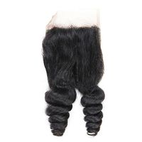 Wholesale Brazilian Human Hair x4 Lace Closures Loose Wave Top Closure for Women Bleached Knots Swiss Lace Density inch