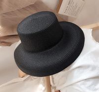 Wholesale 2021 Black White Beautiful Bell Type Sun Hats for Women Large Brim Visor Straw Hat Outdoor Fashion Beach Hat Summer Caps