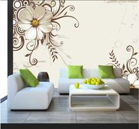 Wholesale Wallpapers Custom Wallpaper Mural Modern Simple Black And White Flowers TV Background Wall D Waterproof Cloth