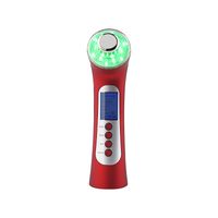 Wholesale 5 in LED Photon Therapy Machine Facial Vibration Cleaning Massager Skin Firming Ultrasonic High Frequency Ion Face Massage Toos