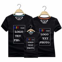 Wholesale Customized Print T Shirt Men s DIY Your Text Po or White Top Tees Women s and Kid s Clothes cotton Tops Plus Size S XL