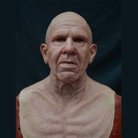 Wholesale Wig Old Man Mask Halloween Full Latex Face Scary Heaear Horror For Game Cosplay Prom Props New X0803