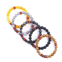 Wholesale Kimter Men Black Iron Lava Beads Bracelet Multi Color Natural Volcanic Stone Bead Bracelets Bangle Fashion Jewelry Q408FZ