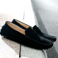 Wholesale Men Casual Shoes Fashion Men Wild Comfortable Shoe Handmade Suede Genuine Leather Mens Loafers Moccasins Slip On Men s Flats Male Driving Shoes