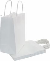 Wholesale Clothing Wardrobe Storage White Kraft Paper Bulk Gift Bags with Handles Baby Shower Birthday Parties Restaurant takeouts RRB11391