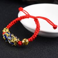 Wholesale Temperature Sensitive and Color Changing Bracelet Hand Woven with Red Rope