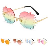 Wholesale Moon Personality Lgsve Funny Women Smiley Sunglasses Glases Rimless Masquerade Fashion Eyewaer Men Sun Eyeglasses A Spectacles Dnnkv