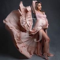 Wholesale Absolutely Design Dusty Pink Taffeta Maternity Dresses Bridal Robes All The Sizes As Well Baby Bump Open Front Slit Dress Casual