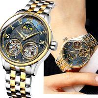 Wholesale MG ORKINA Luxury Automatic Watch Mens Watches Stainless Steel Double Tourbillon Mechanical Wristwatch Men Heren Horloge Wristwatches