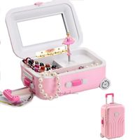 Wholesale Kids Room Decorations Music Box Jewelry Lever Luggage Cosmetic Storage Friend Christmas Birthday Unique Gifts Boxes Bins