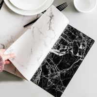 Wholesale Table Runner Creative PU Leather Marble Coffee Cup Mat Kitchen Placemat Dining Placemats Black White Chic Decoration