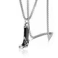 Wholesale Stainless Steel Vintage Punk Rock Boots Men Pendant Necklace Jewelry Shoes Gift For Him With Chain Chains