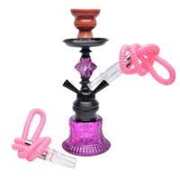 Wholesale Acrylic Shisha Bottle Double Hose Hookah Mouthpieces Ceramic Bowl Smoking Grass Complete for Narguiles Sheesha Chicha Lighters Smoking Accessories